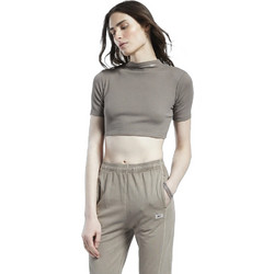 Reebok Classics Short Sleeve Rib Γυναικείο Αθλητικό Crop Top Χακί HN6645