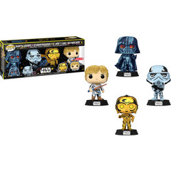Funko Pop! Star Wars 4-Pack Darth Vader, Stormtrooper, C-3PO, Luke Skywalker Exclusive