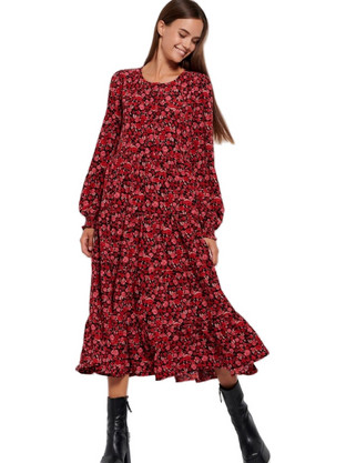 Funky Buddha Midi Καθημερινό Φόρεμα Πολύχρωμο FBL008-132-13