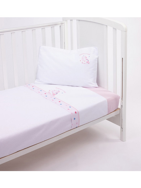 Prenatal Unicorn Σετ Βρεφικά Σεντόνια Κούνιας Βαμβακερά 120x180 White/Pink