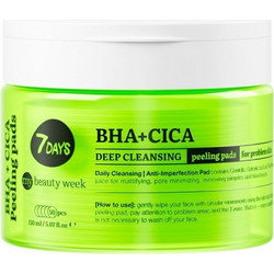 7Days Pads Exfoliating BHA+CICA Pads Ενζυμικό Peeling Προσώπου 50τμχ