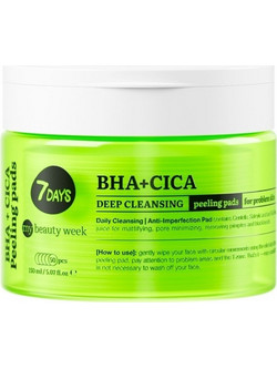 7Days Pads Exfoliating BHA+CICA Pads Ενζυμικό Peeling Προσώπου 50τμχ