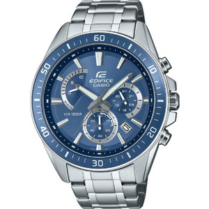 Casio Edifice Ανδρικό Ρολόι Χρονογράφος με Ασημί Μεταλλικό Μπρασελέ EFR-552D-2AVUEF