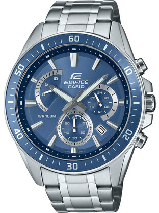 Casio Edifice Ανδρικό Ρολόι Χρονογράφος με Ασημί Μεταλλικό Μπρασελέ EFR-552D-2AVUEF