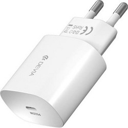 Devia RLC-383 Φορτιστής με Καλώδιο USB-C με Θύρα USB-C 25W Power Delivery White