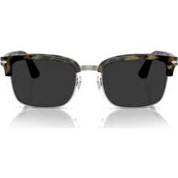 Persol PO3327S 107148 Ανδρικά Γυαλιά Ηλίου Τετράγωνα Μεταλλικά Ασημί με Μαύρο Polarized Φακό