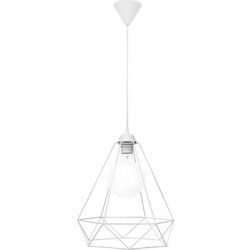 Heronia Lighting DM-01 Κρεμαστό Φωτιστικό Οροφής Πλέγμα Μονόφωτο E27 Λευκό 34-0347