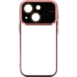 Powertech Electro Lens Back Cover Transparent / Rose Gold (iPhone 15)