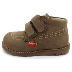 Kickers Παιδικά Ημίμποτα Σοκολατί Suede με Σκρατς 654241-10-91