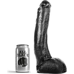 All Black Freddie Ρεαλιστικό Dildo με Βεντούζα & Όρχεις 29cm Μαύρο