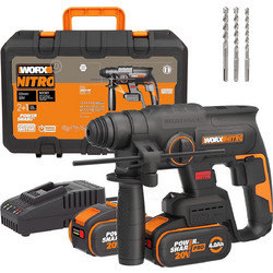 WORX WX381 Κρουστικό Σκαπτικό Πιστολέτο Μπαταρίας 20V με 2 Μπαταρίες