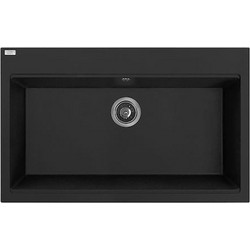 Laveo TAU SBT B108 Ένθετος Νεροχύτης Γρανίτη Total Black 50x80cm