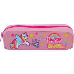 Must Focus 3D Unicorn Κασετίνα Βαρελάκι Ροζ 585629