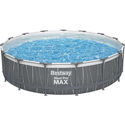 Bestway Steel Pro Max 15793 Πισίνα Πλαστική με Μεταλλικό Σκελετό Φ457x107cm