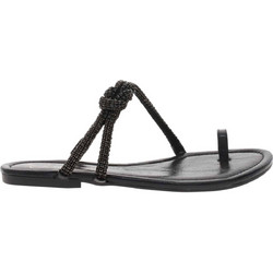 Jessica Simpson Klancy Δερμάτινα Γυναικεία Σανδάλια με Στρας Μαύρα