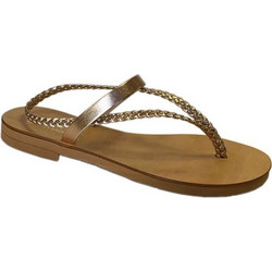Elenross Δερμάτινα Γυναικεία Σανδάλια Χρυσά GS05985W