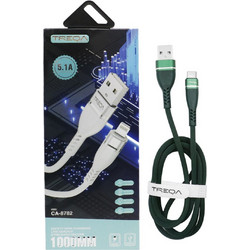 Treqa CA-8782 USB-A to Lightning Cable 1m Green CA-8782