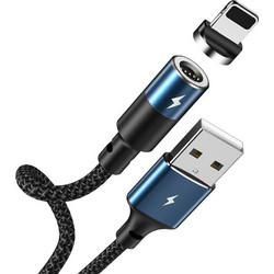 Remax Rc-102i Braided Magnetic USB-A to Lightning Cable 1.2m Black Blue RC-102I