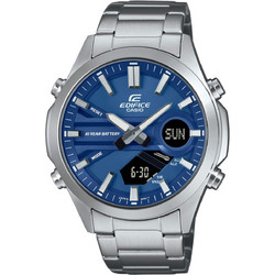 Casio Edifice Ανδρικό Ρολόι Χρονογράφος με Ασημί Μεταλλικό Μπρασελέ EFV-C120D-2AEF