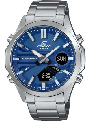 Casio Edifice Ανδρικό Ρολόι Χρονογράφος με Ασημί Μεταλλικό Μπρασελέ EFV-C120D-2AEF
