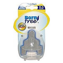 Born Free Θηλή Σιλικόνης για Μπιμπερό 0m+ Αργής Ροής 2τμχ