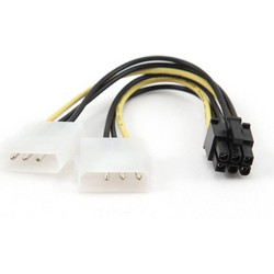 Cablexpert PSU6 Καλώδιο Τροφοδοσίας 6-Pin PCIe Male to 2 x 4-Pin Molex Male 0.15m Multicolor