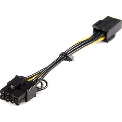 StarTech PCIEX68ADAP Καλώδιο Τροφοδοσίας 6-Pin PCIe Male to 8-Pin PCIe Male 0.15m Multicolor