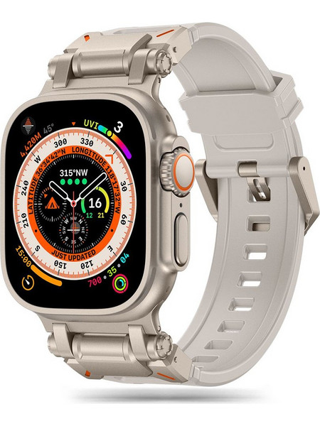 Tech-Protect Delta Pro Λουράκι Σιλικόνης Starlight / Titanium (Apple Watch 42 / 44 / 45 / 49mm)
