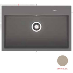 Pyramis Ithaka Ένθετος Νεροχύτης Γρανίτη Dark Beige 78x51cm 070243311