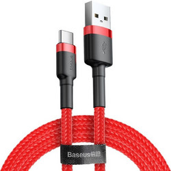 Baseus Cafule Braided USB-A to USB-C 2m Red BASCATKLFC09RD