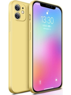 Bodycell Square Liquid Silicon Back Cover Yellow (iPhone 12)