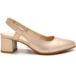 Ragazza Γόβες Slingback Δερμάτινες με Χοντρό Χαμηλό Τακούνι Ροζ Χρυσές 048