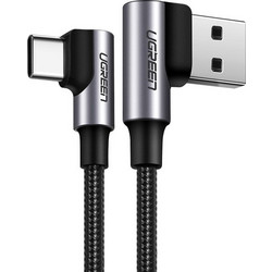 Ugreen US176 Braided Angle 90° USB-A to USB-C 2m Grey 6957303828579