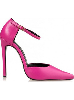 Envie Shoes Γόβες Δερμάτινες με Τακούνι Στιλέτο & Λουράκι Φούξια E02-14116-54