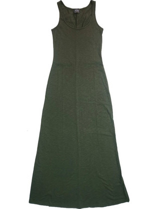 Paco & Co Maxi Καλοκαιρινό Καθημερινό Φόρεμα Χακί 9853