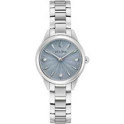 Bulova Sutton Γυναικείο Ρολόι με Ασημί Μεταλλικό Μπρασελέ 96P255