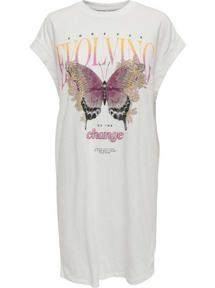 Only Mini Καλοκαιρινό Καθημερινό Μπλουζοφόρεμα Λευκό 15324361