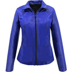 Leather 100 Γυναικείο Μπουφάν Δερμάτινο Μακρύ Royal Blue 47S-W-020