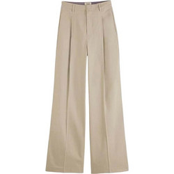 Maison Scotch Ψηλόμεση Υφασμάτινη Γυναικεία Παντελόνα Loose Εφαρμογή Μπεζ 176390-SC6863