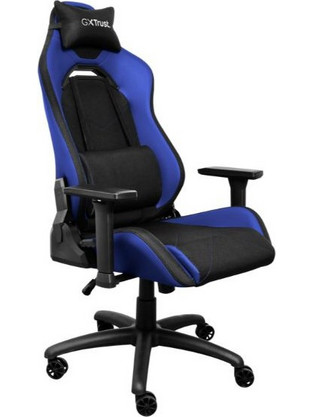 Trust GXT714B Ruya Καρέκλα Gaming Υφασμάτινη με Ρυθμιζόμενα Μπράτσα Μαύρη Μπλε 25131