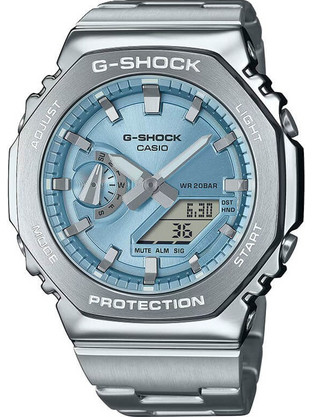 Casio G-Shock Ανδρικό Ρολόι με Ασημί Μεταλλικό Μπρασελέ GM-2110D-2AER