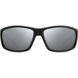 Carrera CARDUC002S-08A Ανδρικά Γυαλιά Ηλίου Ορθογώνια Κοκάλινα Μαύρα με Aσημί Φακό