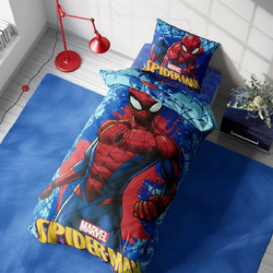 Dimcol Σετ Παιδικά Σεντόνια Μονά Βαμβακερά 160x240 Spider-Man 713 Electric Blue 3τμχ
