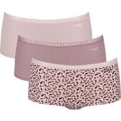 Sloggi Go Crush Βαμβακερά Γυναικεία Μποξεράκια Ροζ 3Pack 10219653-V001
