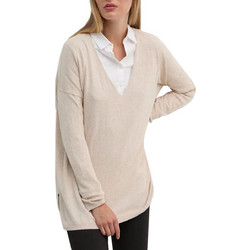 Pepe Jeans Isela Γυναικεία Πλεκτή Μπλούζα με V Λαιμόκοψη Nude PL702220-833