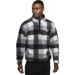 Nike Club Winterized Half Zip Fleece Ανδρικό Αθλητικό Φούτερ με Κουκούλα Μαύρο Λευκό Ανθρακί FZ0896-010