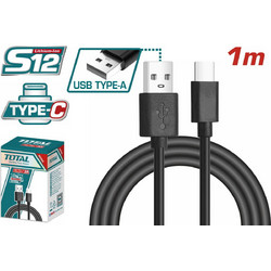Total USB-A to USB-C 1m Black TIUCC01
