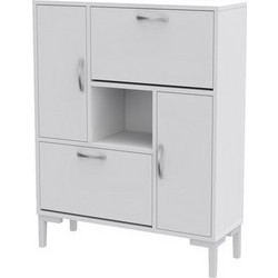 HomeMarkt Medy Παπουτσοθήκη Ξύλινη Λευκή M85xΠ30xY108.5cm HM18187.03