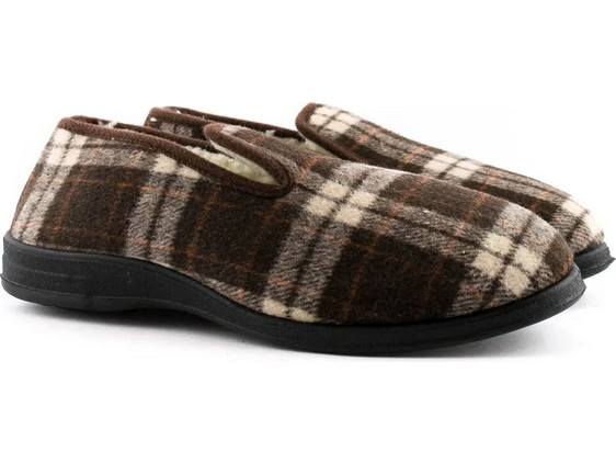 Love4shoes Χειμερινές Ανδρικές Παντόφλες Μαύρες Καφέ 568243