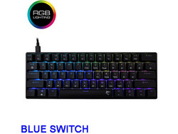 White Shark GK-004121 Μηχανικό Gaming Πληκτρολόγιο 60% με Custom Blue Διακόπτες RGB Black